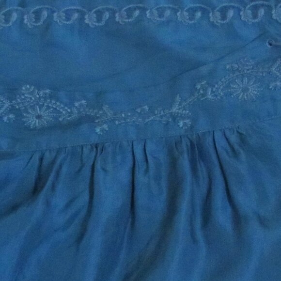 NWT Joie 100% Silk Moroccan Blue Tassel-Drawstrings Spaghetti-Straps Mini Dress - Picture 5 of 10